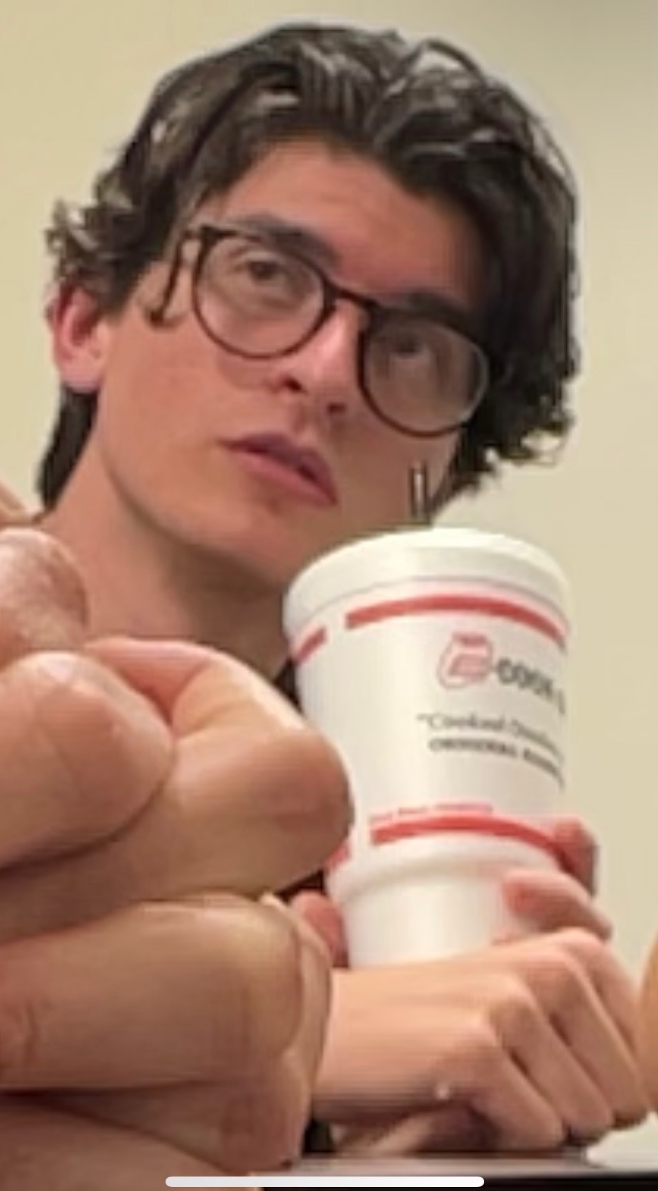 Me looking confused with a Cookout cup